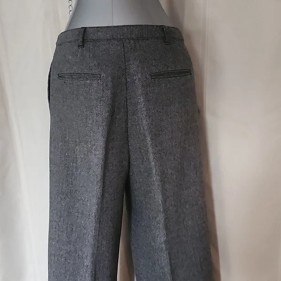 Mango Gray Wool Herringbone Trousers - Picture 4 of 6